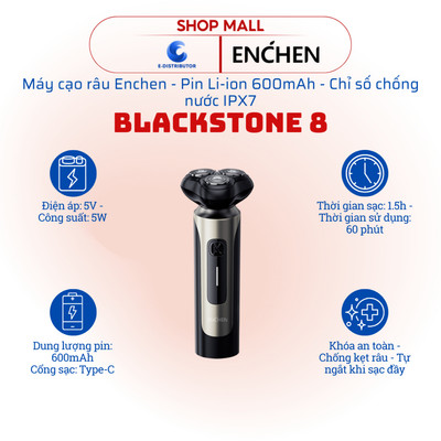 [HỎA TỐC] Máy cạo râu Enchen BLACKSTONE 8 - Chỉ số chống nước IPX7 - Hàng chính hãng