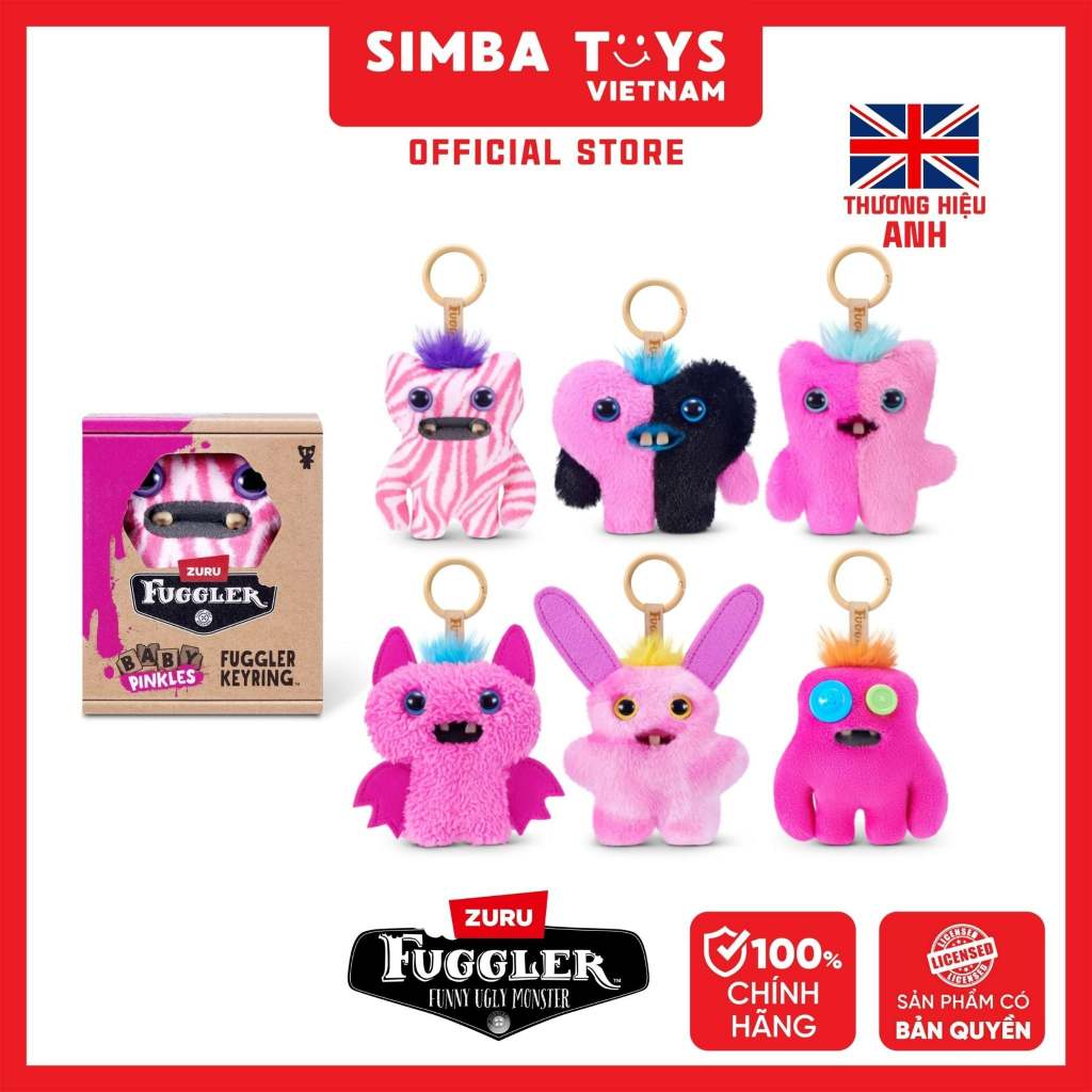 Đồ Chơi Sưu Tầm ZURU TOYS Fuggler Baby Pinkles Keyrings 3.5" 15759
