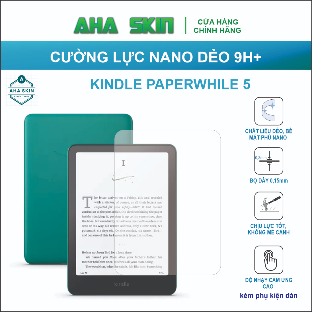 Dán cường lực Nano Kindle Paperwhite 5 ( Model M2L3EK/M2L4EK), Máy đọc sách Kindle Paperwhite 5.