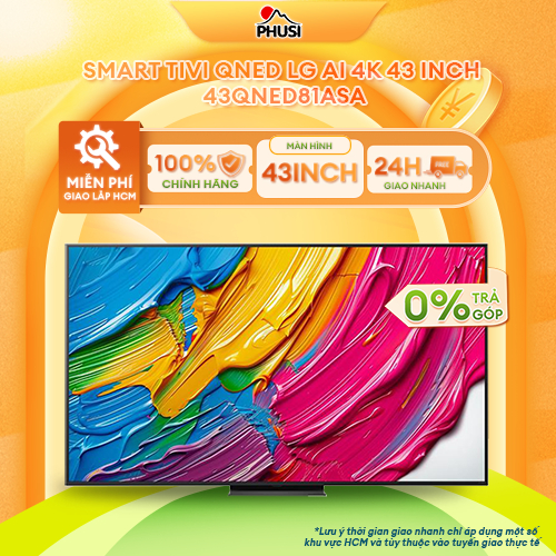 43QNED81ASA [GIAO HÀNG MIỄN PHÍ HCM] Smart Tivi QNED LG AI 4K 43 inch - CHÍNH HÃNG