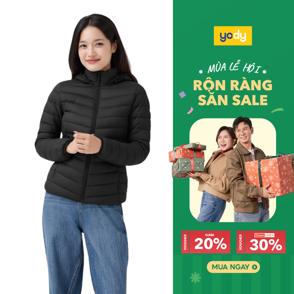 Áo phao nữ 4S siêu nhẹ YODY màu mới siêu ấm, siêu gọn, siêu thoải mái TRA - WCPJ25F037 | BigBuy360 - bigbuy360.vn