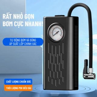  Máy Bơm Lốp Mini Ô Tô Xe Máy Dùng Pin 2 Pin 2400mAh Đồng Hồ Áp Suất Chuẩn Kèm Bộ Phụ Kiện 
