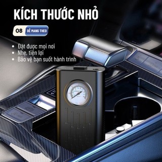 Máy Bơm Lốp Mini Không Dây Dùng Pin Sạc, Công Suất Lớn, 2 Pin 2400mAh, Bơm Nhanh, Gọn Nhẹ