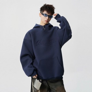  Áo Khoác Hoodie Phối Mũ Nỉ 2 Da Cổ Cao Phong Cách Mỹ - Áo Khoác Nỉ Form Rộng Unisex Basic Cardigan Dày Dặn 