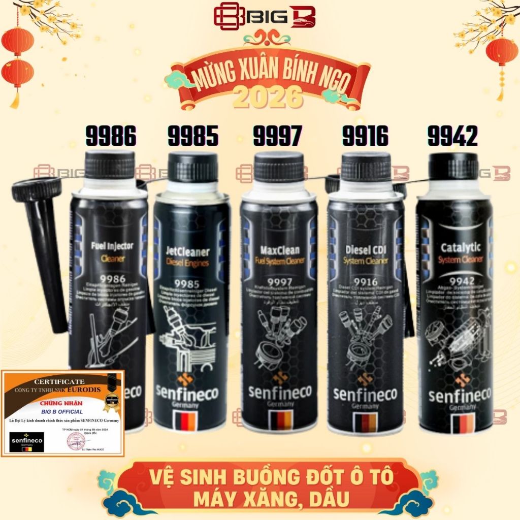 Vệ Sinh Buồng Đốt Kim Phun ô tô 9985 9986 9997 9916 9942 9976 9991 SENFINECO Đức  -CHÍNH HÃNG- BIG B STORE