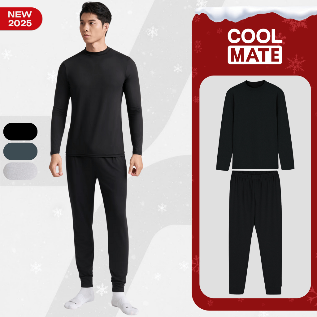 [SALE TẾT]Set đồ bộ giữ nhiệt Essential Brush Poly mềm mại, giữ ấm tốt Coolmate