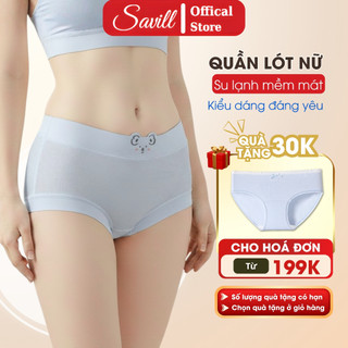  Quần lót nữ su đáy may 2 lớp kháng khuẩn Quần chip nữ cạp vừa họa tiết gấu koala cute SAVILL L718 
