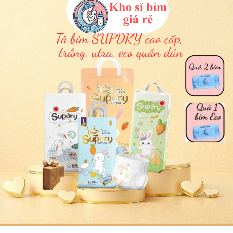 Bỉm SUPDRY cao cấp XANH + TRẮNG nội địa Trung quần dán size S72/M66/L60/M58/L52/XL46/XXL42/XXXL40