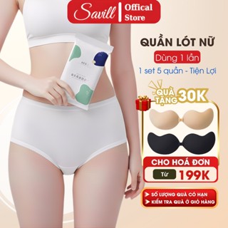  Combo 10 quần lót dùng 1 lần Quần lót giấy cotton Công Nghệ KHử Trùng EO Kháng Khuẩn SAVILL L474 