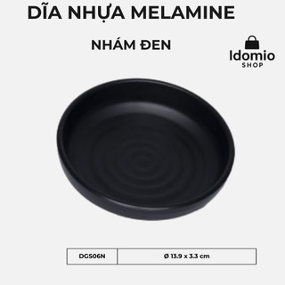 Dĩa màu đen nhựa melamine cao cấp 14cm – dgs06n