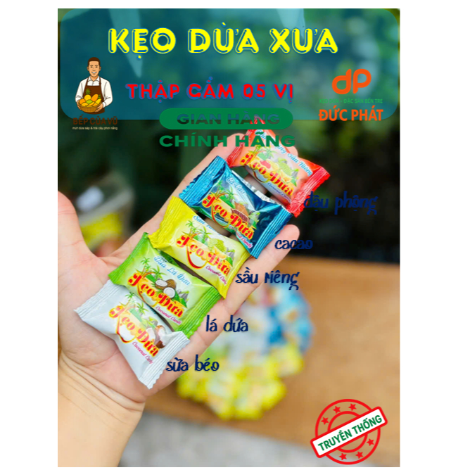 [KẸO DỪA TRUYỀN THỐNG] ĐỘC QUYỀN [DATEMỚI] 5 Vị Best Sellers {LòKẹo ĐứcPhát} BẾP CỦA VŨ ĐặcSảnBếnTre