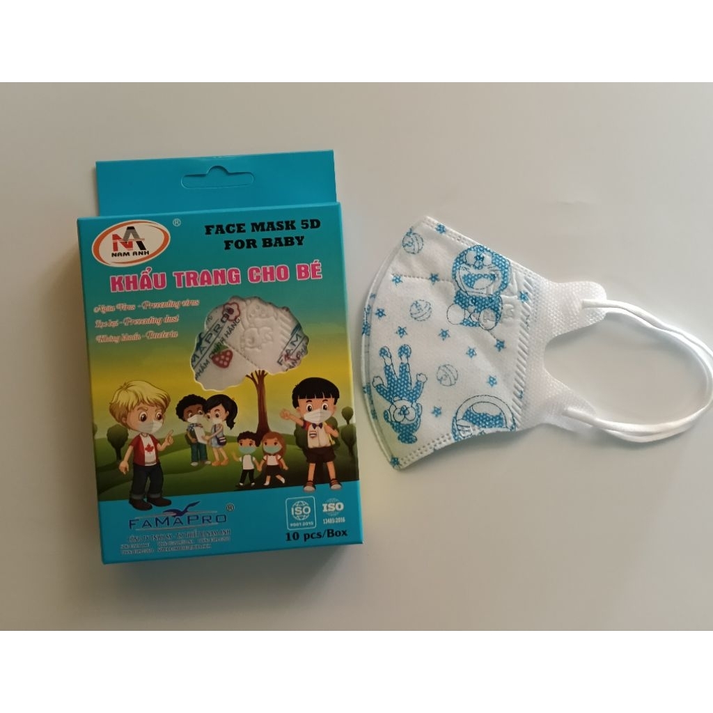 Hộp 10 Cái Khẩu Trang 5D Em Bé Nam Anh Farmapro