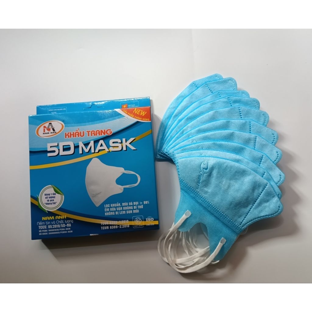 Combo 100 Cái Khẩu Trang 5D Nam Anh Farmapro Chính Hãng