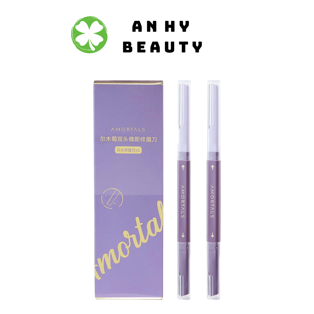Dao cạo lông mày hai đầu Amortals dao tỉa lông mày tiện lợi không gỉ an toàn cho da