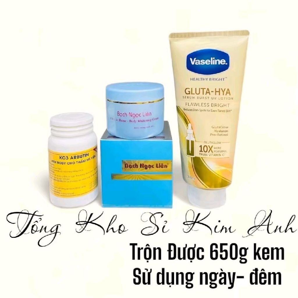 COMBO 3 MÓN TỰ TRỘN BẠCH NGỌC LIÊN XANH 3 MÓN MÀU VÀNG(bnlx,3c3 vàng,vaseline vàng)