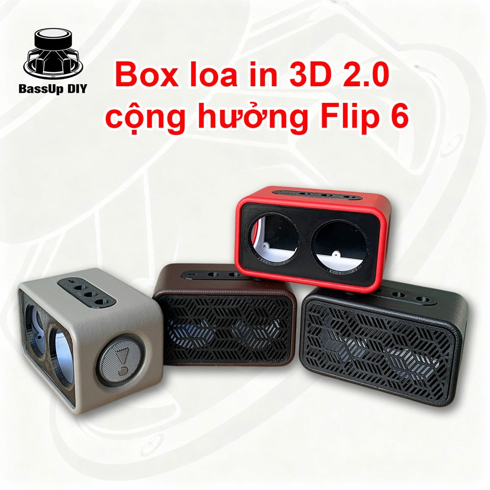 Box loa mini in 3D 2.0 cho 2 loa 2 inch và 2 cộng hưởng bọc da nhiều màu sang trọng