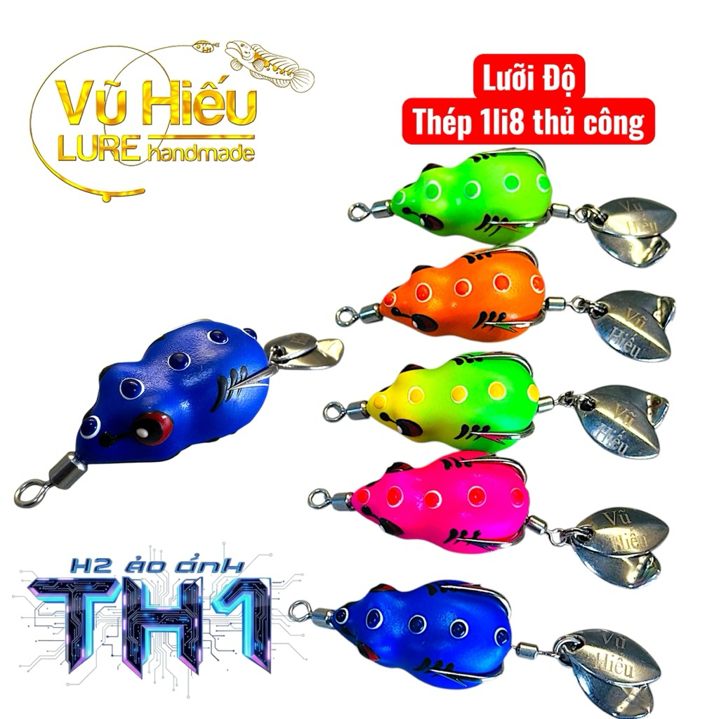 [Vũ Hiếu] Nhái hơi H2 Ảo Ảnh TH1 lưỡi độ 1li8 thủ công, kháng rỉ cứng cáp, giữ cá tốt, câu cá, mồi c