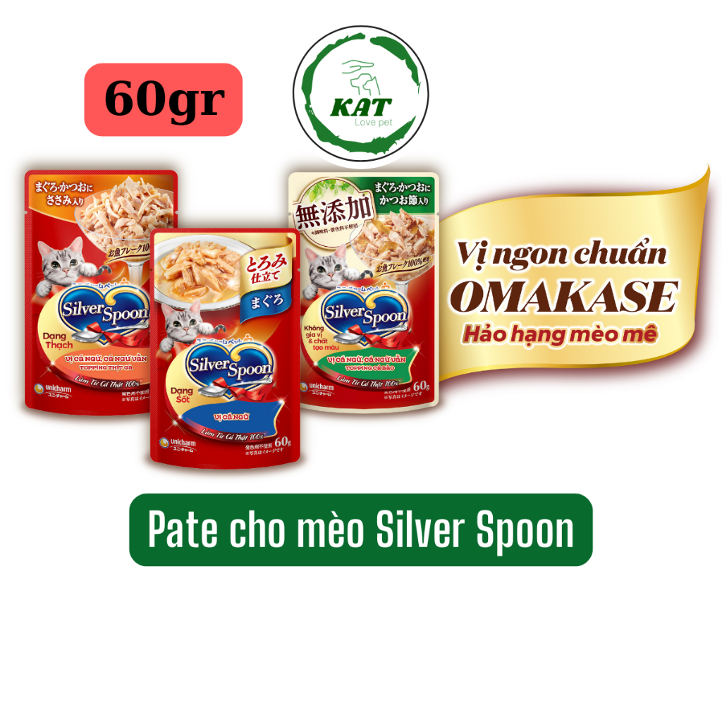 [60g] Pate Silver Spoon cho mèo - Gói 60gr - KAT Store