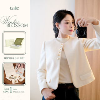   Winter Chapter 2  Áo khoác dạ không khuyết chất liệu dạ ép lông cừu cao cấp mềm ấm thời trang nữ Calie AK136 