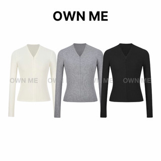   DEAL MỞ BÁN SHOPEE  Áo Thun Tay Dài Cổ Tim Dây Kéo - OWN ME 