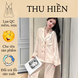  M69- pijama dài cổ véc cho nữ - Bộ ngủ mặc nhà hàng quảng châu cao cấp mẫu mới 