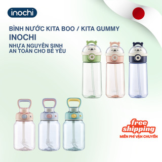 Bình nước KITA BOO KITA GUMMY INOCHI có quai cầm có ống hút dễ sử dụng cho bé,an toàn vạch chia rõ ràng 