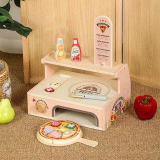  Bộ đồ chơi bếp gỗ cao cấp cho bé toystore Fudaer bếp cao 53cm kèm máy cà phê họa tiết màu hồng pastel dễ thương 