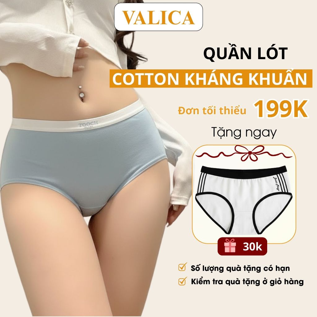 Quần lót nữ cotton co dãn thoải mái - Quần chip nữ đáy may kháng khuẩn thoáng mát VALICA L4111