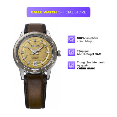 Đồng hồ cơ nam Seiko SRPL75J1 kính Hardlex chống nước dây da đeo tay cao cấp chính hãng Nhật Bản