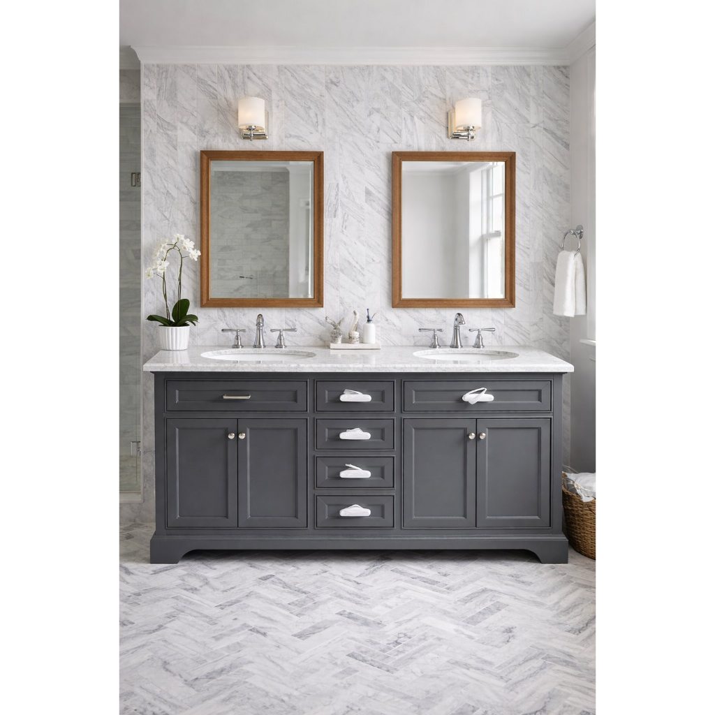 Tủ lavabo LFremont 72inch Grey XUẤT KHẨU MẶT ĐÁ TỰ NHIÊN