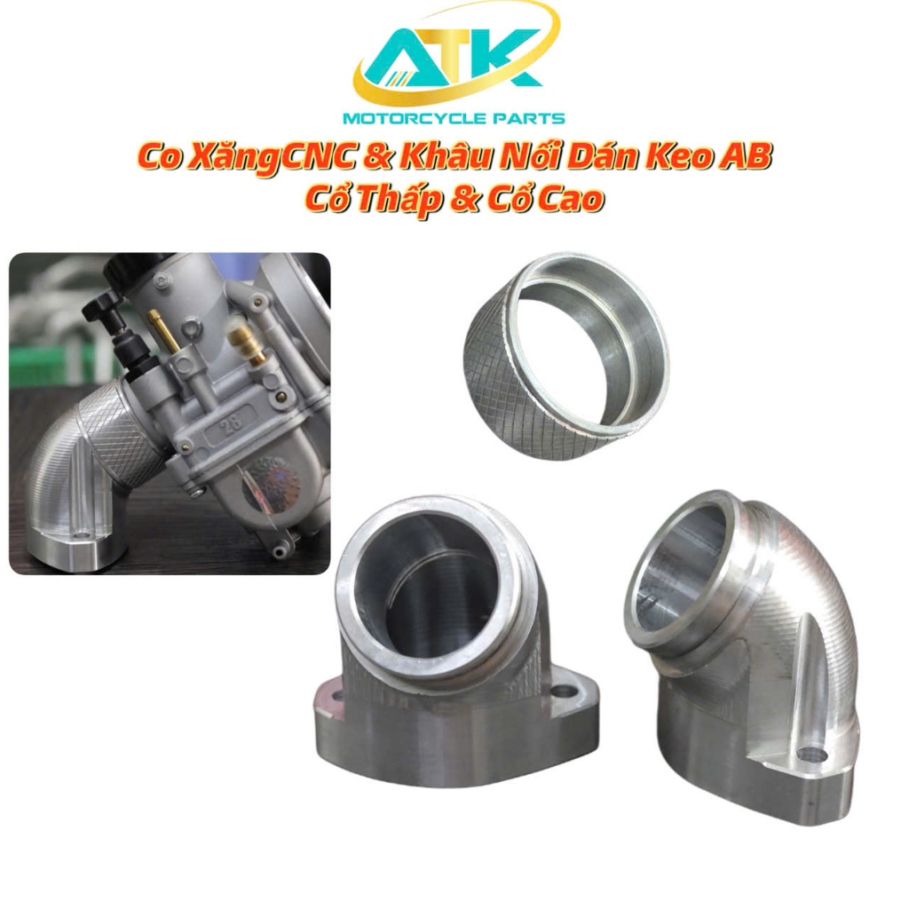 Co Xăng CNC Kèm Khâu Tháp CNC Dành Cho Xe Máy Gắn Bình Xăng PWK Ga Dẹp PE Ga Tròn 26/28/30 Phụ Kiện