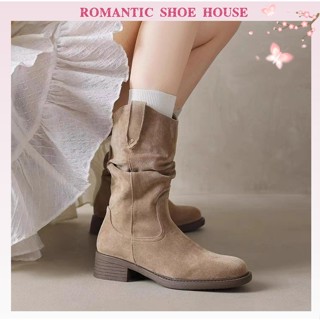 🔥Còn hàng🔥Bot nữ cổ cao 3p Boot da lộn Chiều cao gót 3CM vải chất lượng cao