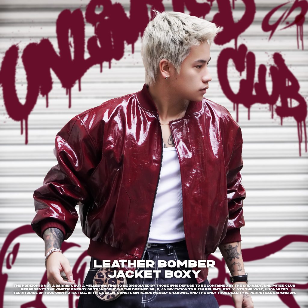 Áo Khoác Bomber Da Bóng Form Boxy UNLIMITED CLUB Leather Bomber Jaket Boxy Unisex Nam Nữ