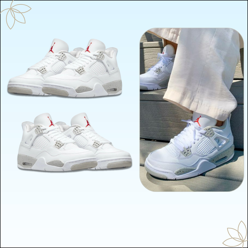 Giày Thể Thao JD4 Retro 'White Oreo' – Sneaker JD4 Trắng Xám, Phong Cách Streetwear Cá Tính