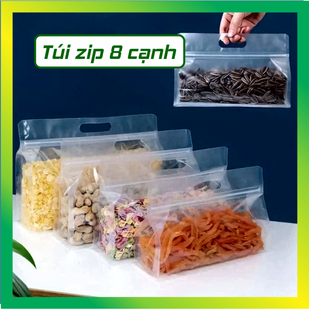 Túi zip 8 cạnh trong có quai xách - VUI VUI STORE