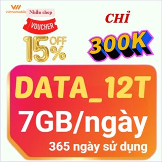  Sim Vietnamobile data 4G vào mạng 1 năm miễn phí 12 tháng 7GB Ngày 210GB tháng 