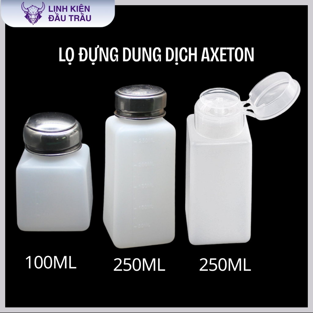 Hộp đựng dung dịch axeton, hộp chiết 100ml 250ml chất lượng tốt linh kiện đầu trâu