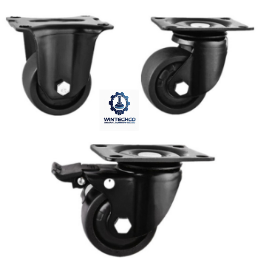 Bánh xe đen lùn tải thấp D75