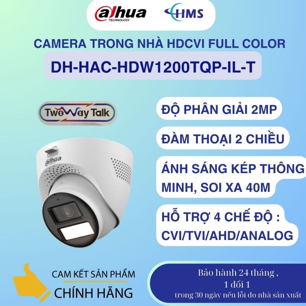 Camera Dahua trong nhà Màu Mic DH-HAC-HDW1200TQP-IL-T