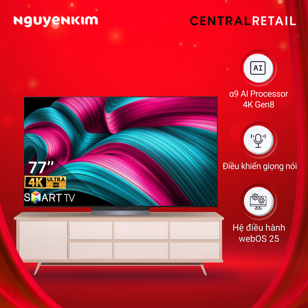 [Mới 2025] Smart Tivi OLED LG 4K 77 inch OLED77C5PSA