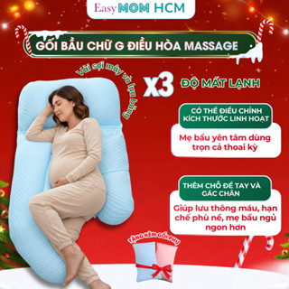   HCM Gối bầu chữ G  Easy MOM cho bà bầu vỏ điều hòa hạt nổi massage thoáng khí mát lạnh giảm đau lưng ngủ ngon 
