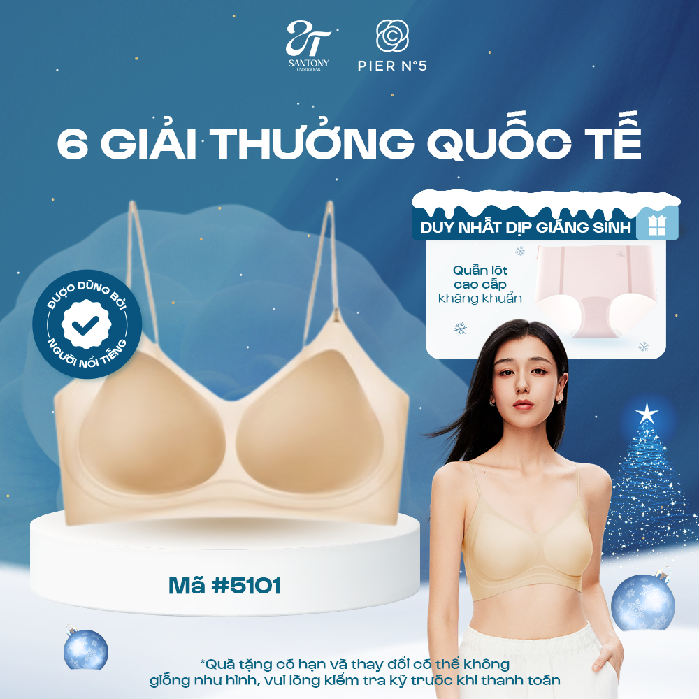  Áo lót thảo mộc cao cấp 15D siêu mỏng không gọng thoáng khí hương hoa sơn trà kháng khuẩn 10A 5101 