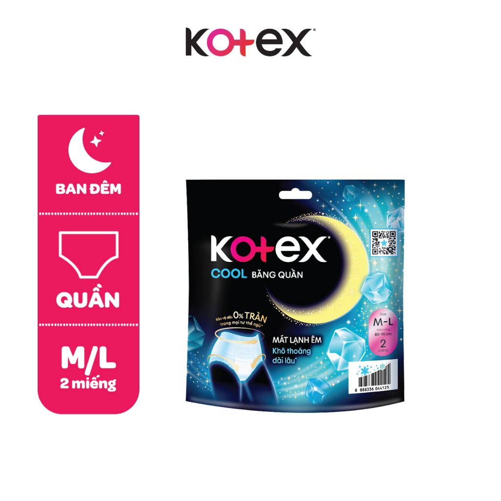 [Gift Kotex] Băng vệ sinh Kotex Dạng Quần Cool cỡ M/L 2 Miếng