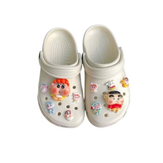 [Không Chữ ] Dép sục nam nữ kèm charm dễ thương như hình , Đế đúc nguyên khối  chống trơn trượt đi mưa