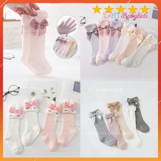  TỔNG HỢP TẤT CỔ CAO Đến Đầu Gối Cho Bé - Tất ống thoáng khí co giãn màu trơn để mặc mùa xuân hè 
