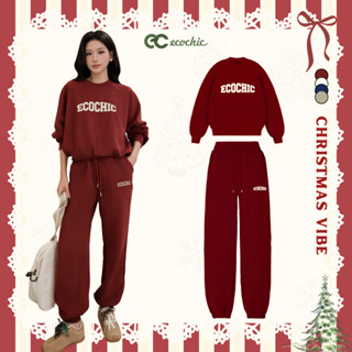  Set Bộ ECOCHIC CRIMSON WINTER Áo Sweater Quần Jogger Bo Gấu Chất Liệu Nỉ Hai Da Cao Cấp B187 