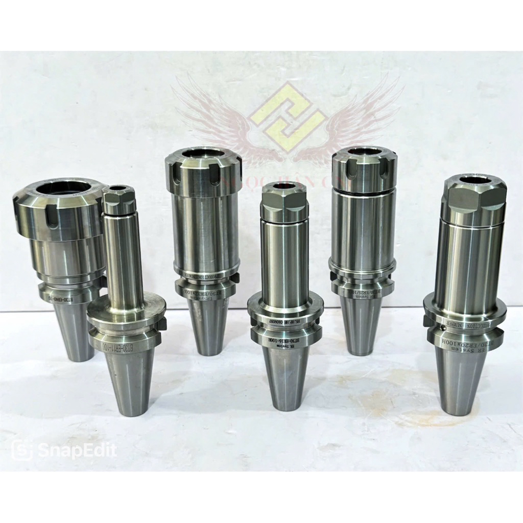 đầu kẹp, bầu kẹp dao phay ngón BT30 dùng collet Er25, Er32, Er40