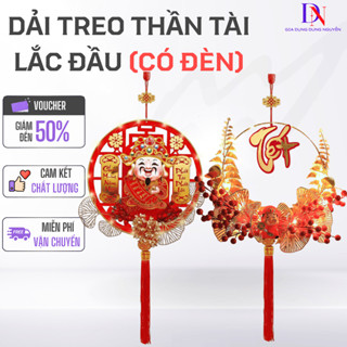  Dải treo Thần tài lắc đầu có đèn Led dải treo phúc lộc thọ may mắn trang trí tết đầu năm đặc biệt 