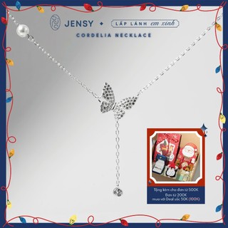  Dây Chuyền Bạc Nữ S925 Cao Cấp JENSY Hình Bướm Siêu Sang Chảnh "Cordelia" VCARY00028. Vòng Cổ Bạc Nữ 