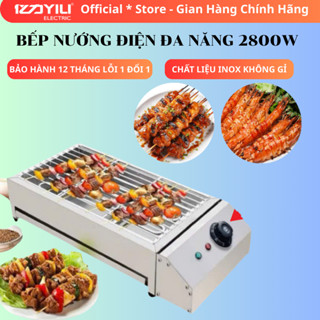 Bếp nướng không khói điện công nghiệp. Bếp nướng hàu, hải sản, thịt xiên, bánh mì Hàng chính hãng bảo hành 12 tháng